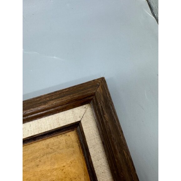 Vintage Framed Relief Carving Of Farmer & Geese In Countryside Scene rectangle - Picture 7 of 9